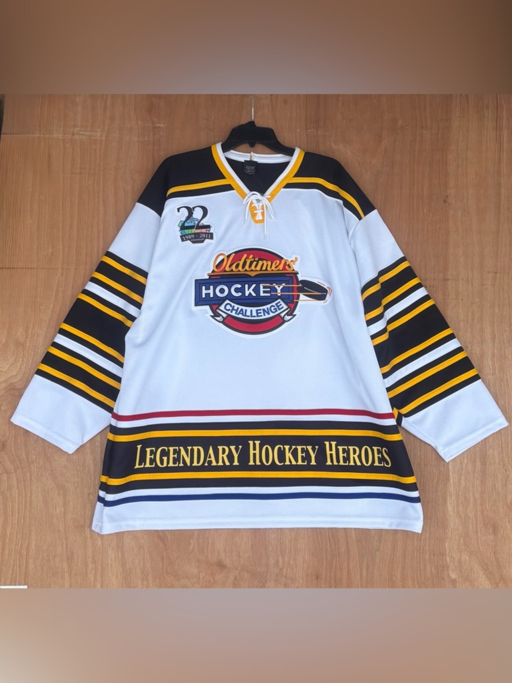 Oldtimers Hockey Challenge "Legendary Hockey Heroes" Jersey - White, Black, Gold
